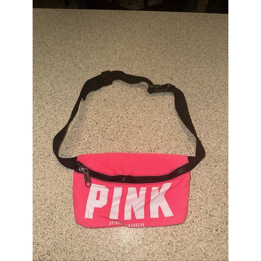 Neon Victoria’s Secret PINK Fanny Pack Adjustable Waist Belt Bag Hot Pink 6”